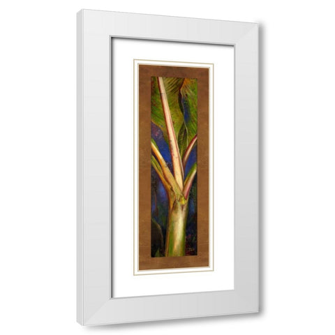 Blue Plantain White Modern Wood Framed Art Print with Double Matting by Pinto, Patricia