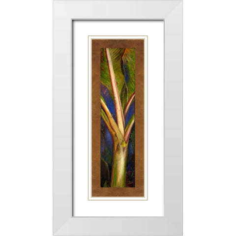 Blue Plantain White Modern Wood Framed Art Print with Double Matting by Pinto, Patricia