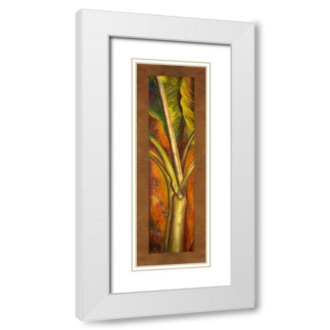 Orange Plantain White Modern Wood Framed Art Print with Double Matting by Pinto, Patricia