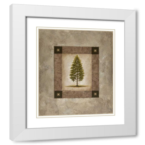 European Pine I White Modern Wood Framed Art Print with Double Matting by Marcon, Michael