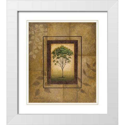 Alpine Ash White Modern Wood Framed Art Print with Double Matting by Marcon, Michael