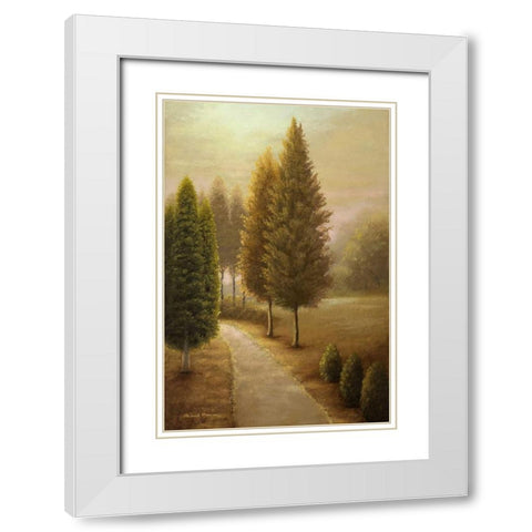 Auburn I White Modern Wood Framed Art Print with Double Matting by Marcon, Michael
