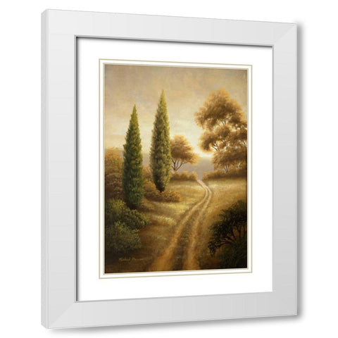 Auburn II White Modern Wood Framed Art Print with Double Matting by Marcon, Michael