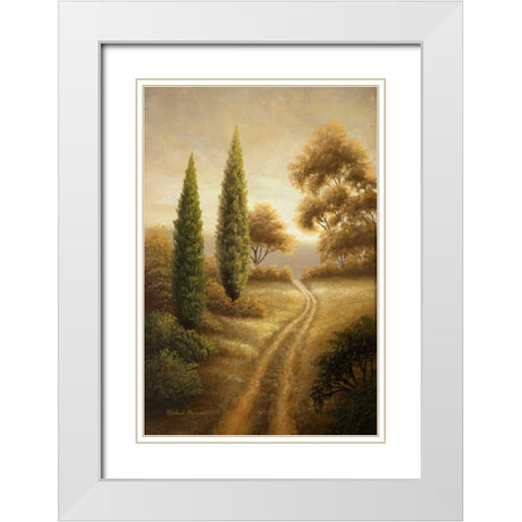 Auburn II White Modern Wood Framed Art Print with Double Matting by Marcon, Michael