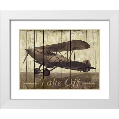 Take Off White Modern Wood Framed Art Print with Double Matting by Pattinian, Merri