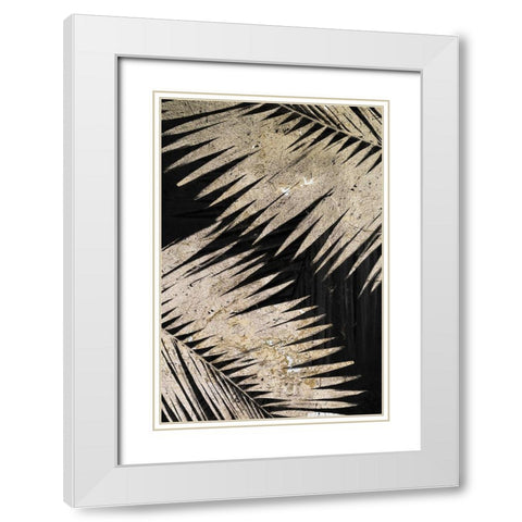 Natural Palms on Black III White Modern Wood Framed Art Print with Double Matting by Pinto, Patricia