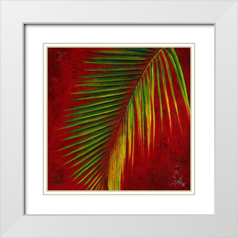 Palmas En Fuego III White Modern Wood Framed Art Print with Double Matting by Pinto, Patricia