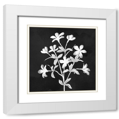 Stillness on Black Square II White Modern Wood Framed Art Print with Double Matting by Marcon, Michael