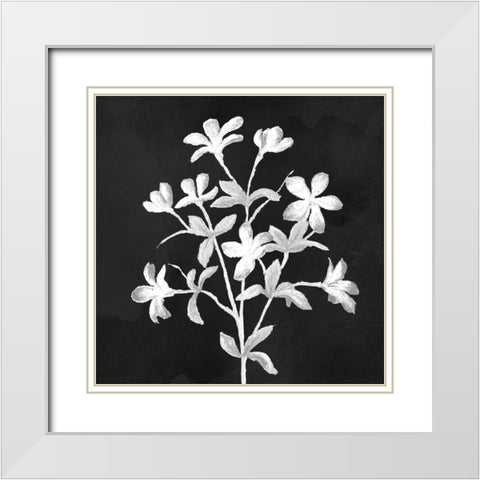 Stillness on Black Square II White Modern Wood Framed Art Print with Double Matting by Marcon, Michael
