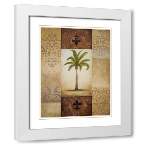 Fantasy Palm I White Modern Wood Framed Art Print with Double Matting by Marcon, Michael