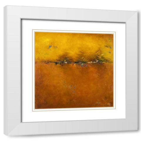 Orange Sunset White Modern Wood Framed Art Print with Double Matting by Pinto, Patricia