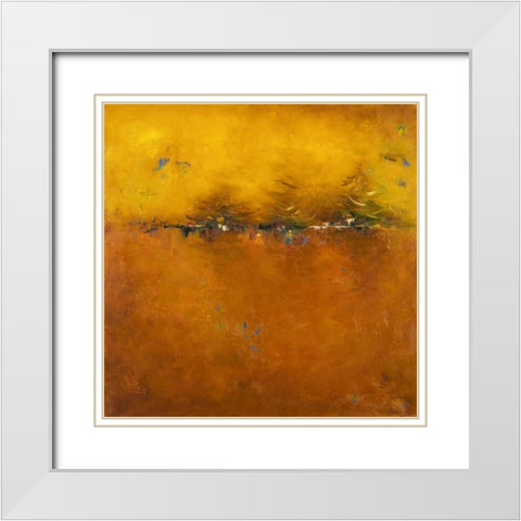 Orange Sunset White Modern Wood Framed Art Print with Double Matting by Pinto, Patricia