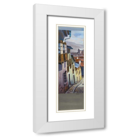 Pueblito I White Modern Wood Framed Art Print with Double Matting by Arenas, Nelly