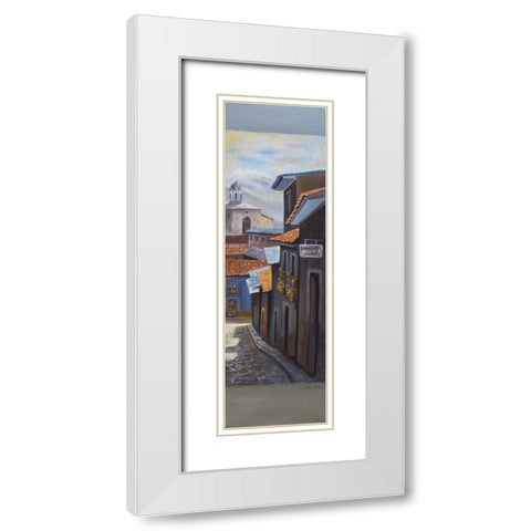Pueblito II White Modern Wood Framed Art Print with Double Matting by Arenas, Nelly
