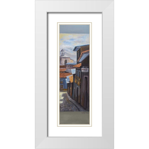 Pueblito II White Modern Wood Framed Art Print with Double Matting by Arenas, Nelly