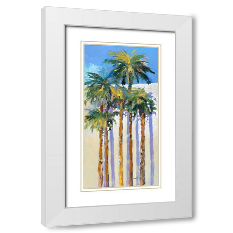 Shadow Palms I White Modern Wood Framed Art Print with Double Matting by Slivka, Jane