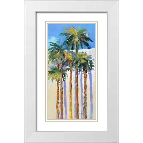Shadow Palms I White Modern Wood Framed Art Print with Double Matting by Slivka, Jane