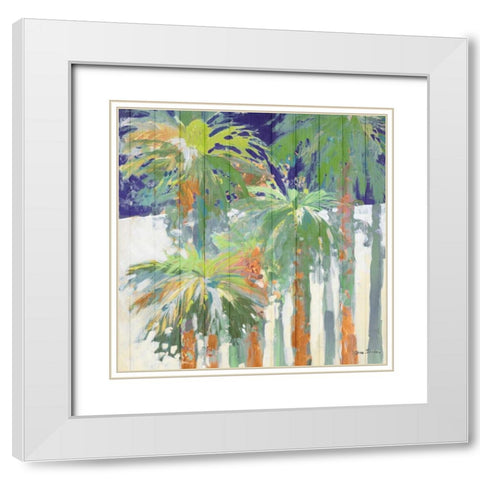 Wood Shadow Palms II White Modern Wood Framed Art Print with Double Matting by Slivka, Jane