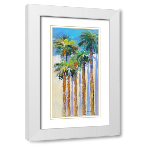 Shadow Palms II White Modern Wood Framed Art Print with Double Matting by Slivka, Jane