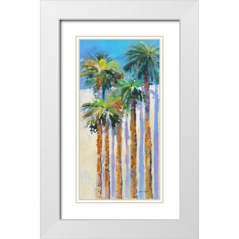 Shadow Palms II White Modern Wood Framed Art Print with Double Matting by Slivka, Jane
