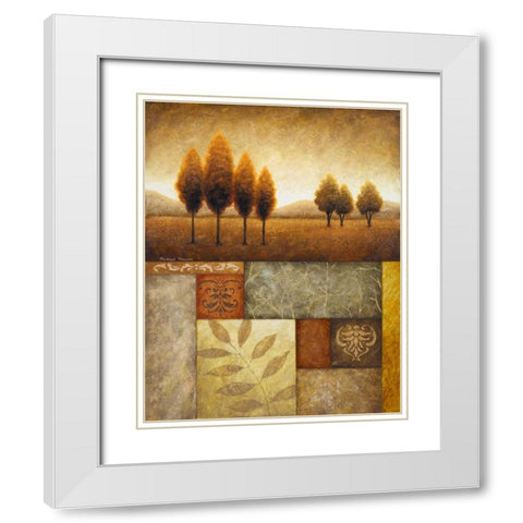 Plainview II White Modern Wood Framed Art Print with Double Matting by Marcon, Michael