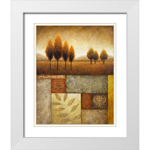 Plainview II White Modern Wood Framed Art Print with Double Matting by Marcon, Michael