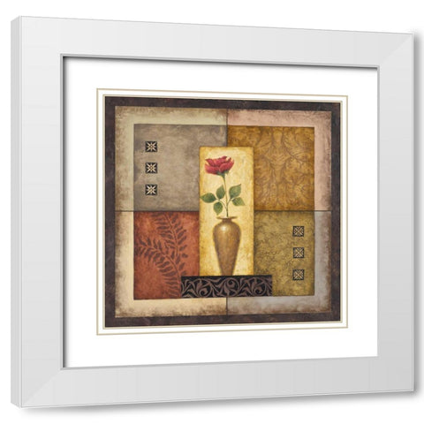 Simple Flower I White Modern Wood Framed Art Print with Double Matting by Marcon, Michael