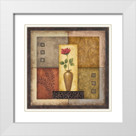 Simple Flower I White Modern Wood Framed Art Print with Double Matting by Marcon, Michael