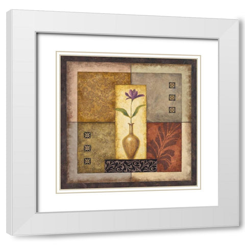 Simple Flower II White Modern Wood Framed Art Print with Double Matting by Marcon, Michael