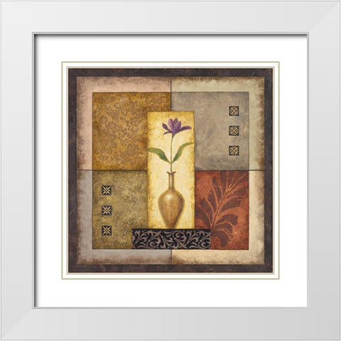 Simple Flower II White Modern Wood Framed Art Print with Double Matting by Marcon, Michael