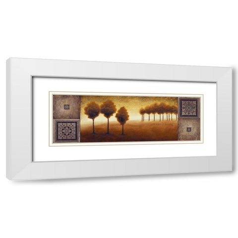 Warm Horizon II White Modern Wood Framed Art Print with Double Matting by Marcon, Michael