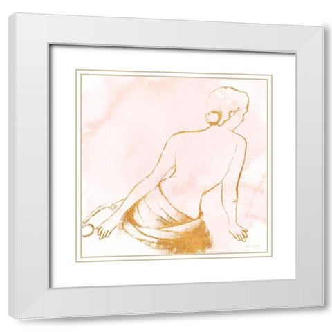 Seated Woman Rose Gold White Modern Wood Framed Art Print with Double Matting by Loreth, Lanie