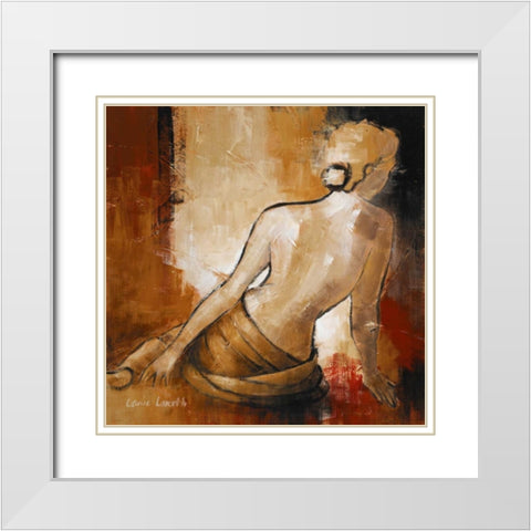 Seated Woman I White Modern Wood Framed Art Print with Double Matting by Loreth, Lanie