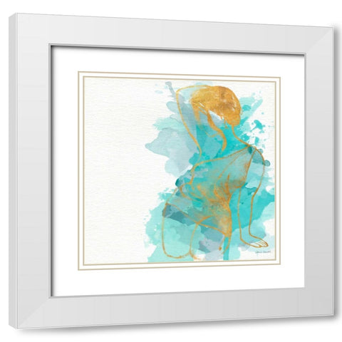 Seated Watercolor Woman II White Modern Wood Framed Art Print with Double Matting by Loreth, Lanie