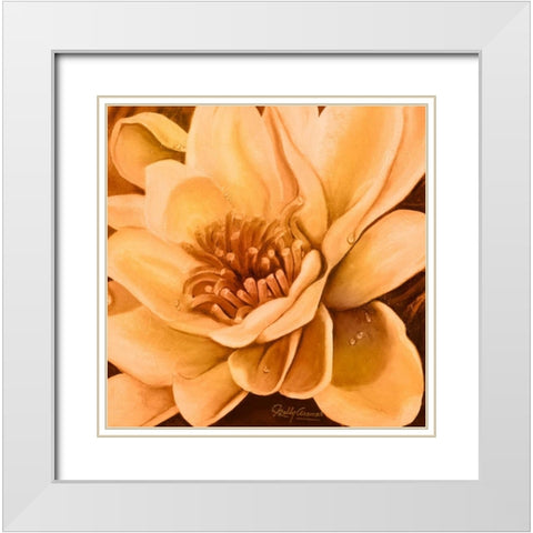Flor de Loto I White Modern Wood Framed Art Print with Double Matting by Arenas, Nelly