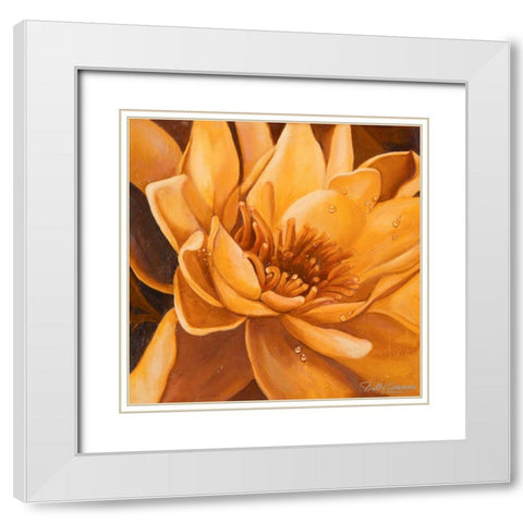 Flor de Loto II White Modern Wood Framed Art Print with Double Matting by Arenas, Nelly