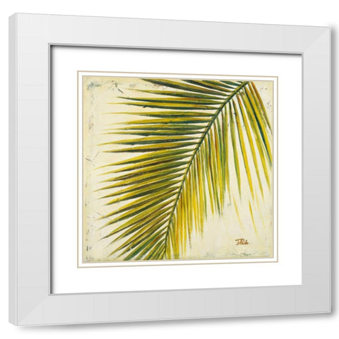 Baru Palm I White Modern Wood Framed Art Print with Double Matting by Pinto, Patricia
