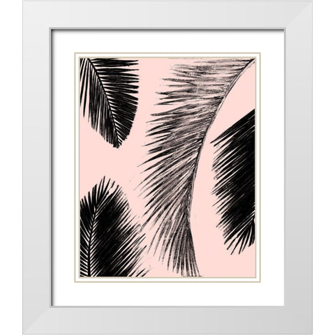 BarÃº Palm Pattern on Blush I White Modern Wood Framed Art Print with Double Matting by Pinto, Patricia