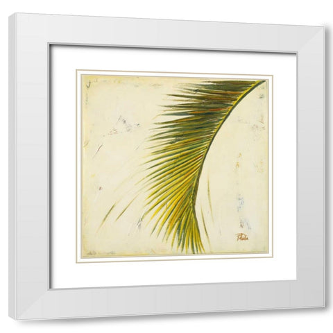BarÃº Palm II White Modern Wood Framed Art Print with Double Matting by Pinto, Patricia
