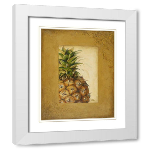 Media PiÃ±a II White Modern Wood Framed Art Print with Double Matting by Pinto, Patricia