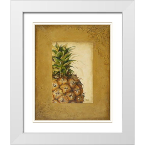 Media PiÃ±a II White Modern Wood Framed Art Print with Double Matting by Pinto, Patricia