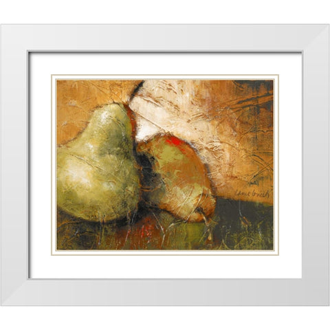 Pear Study I White Modern Wood Framed Art Print with Double Matting by Loreth, Lanie
