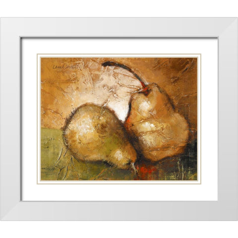 Pear Study II White Modern Wood Framed Art Print with Double Matting by Loreth, Lanie