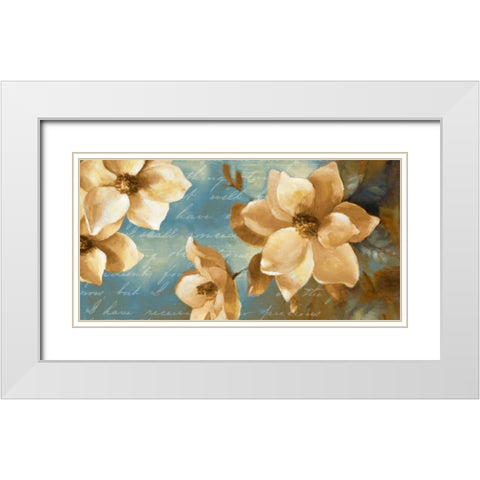 Magnolia Aglow I White Modern Wood Framed Art Print with Double Matting by Loreth, Lanie