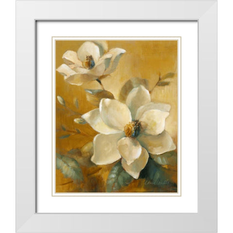 Magnolias Aglow at Sunset I White Modern Wood Framed Art Print with Double Matting by Loreth, Lanie