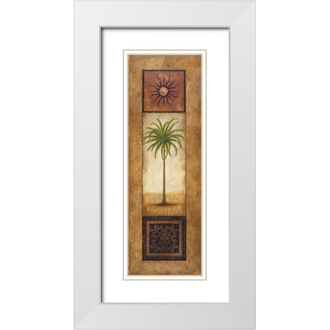 Palm In The Sunlight White Modern Wood Framed Art Print with Double Matting by Marcon, Michael