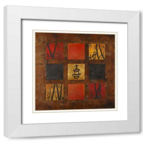 Happiness White Modern Wood Framed Art Print with Double Matting by Pinto, Patricia