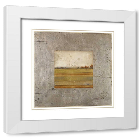 Metalized Landscape I White Modern Wood Framed Art Print with Double Matting by Pinto, Patricia