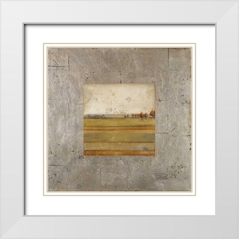 Metalized Landscape I White Modern Wood Framed Art Print with Double Matting by Pinto, Patricia