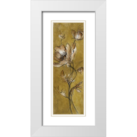 Translucent Poppies on Gold White Modern Wood Framed Art Print with Double Matting by Loreth, Lanie